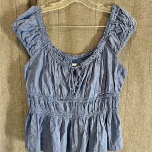 Floral eyelet babydoll prairie blouse smocked Cottagecore Boho Feminine Old Navy